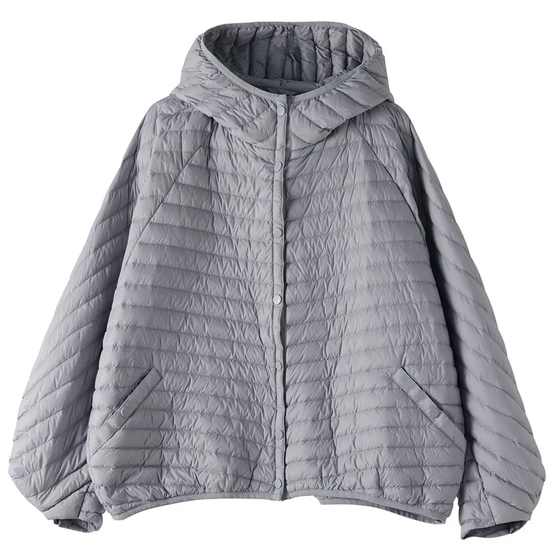 Vintage Women Oversized Down jacket Fall Winter Casual 2022 New Ultra Light Lantern sleeve Down coat Short Elegant YNZZU 1O306