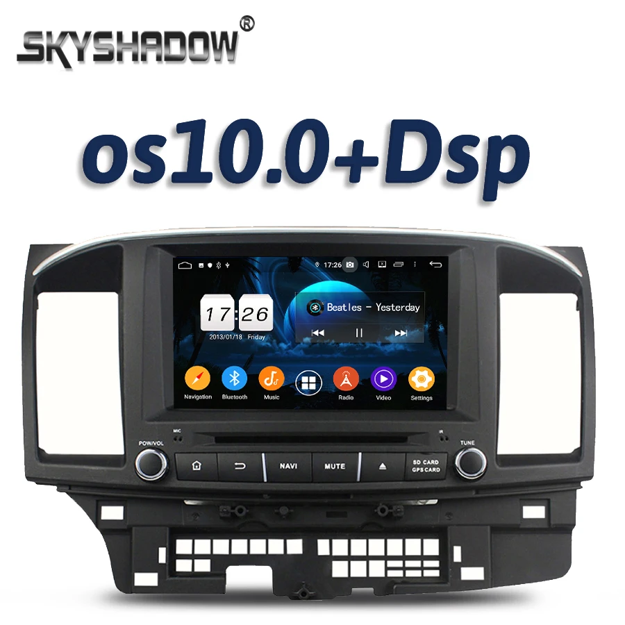 720P DSP для MITSUBISHI Lancer 2014 2015 Android 10 2 ГБ + 16 Гб 4 ядра автомобильный DVD плеер GPS RDS радио wifi