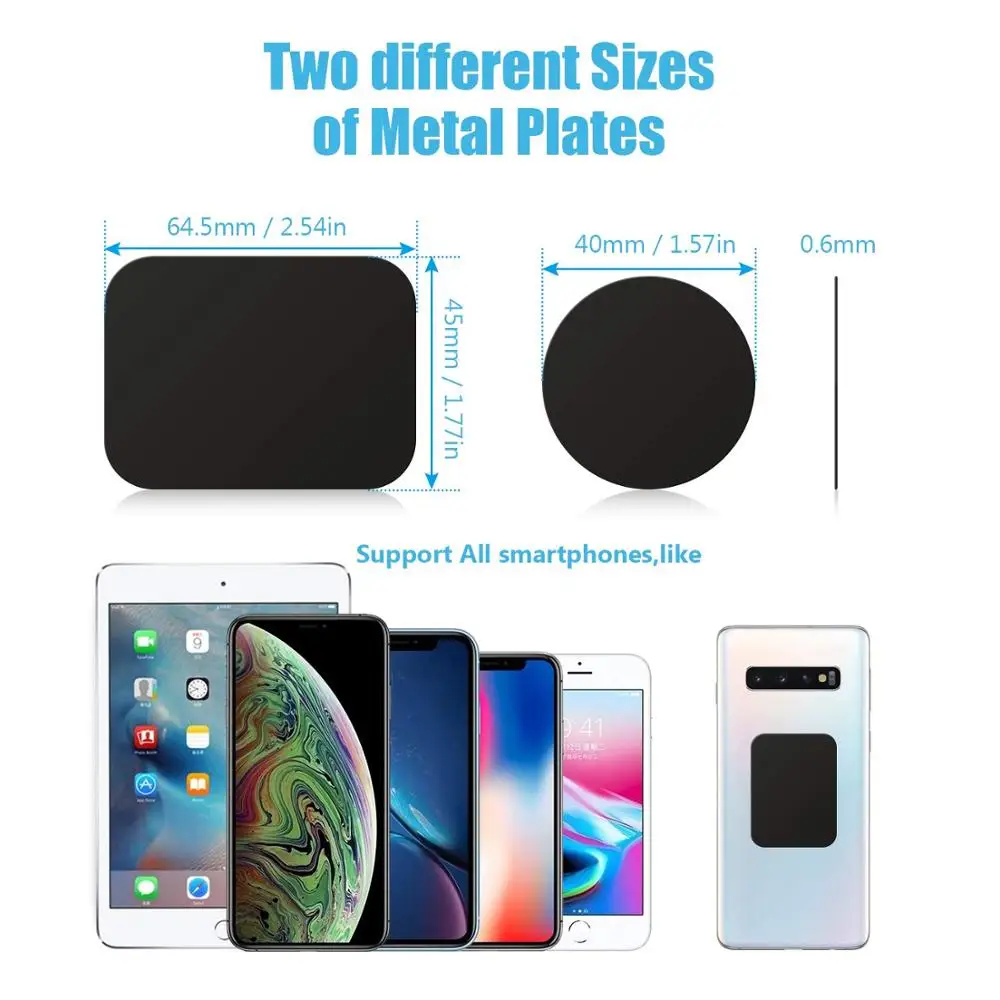 phone holder metal plate replacement kits with 3m adhensive for magnetic cell phone support car mount holder accessories free global shipping