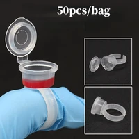transparent tattoo ink ring cup with lid disposable permanent makeup microblading pigment holder container base tattoo caps