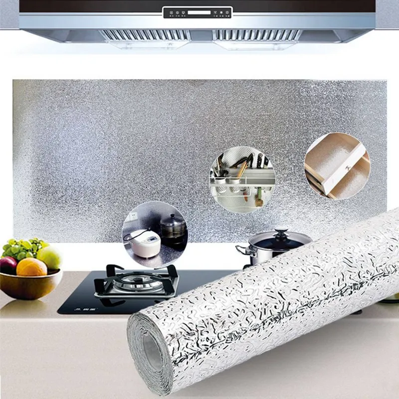 60x100 см Кухня маслонепроницаемый Водонепроницаемый наклейки алюминиевая фольга