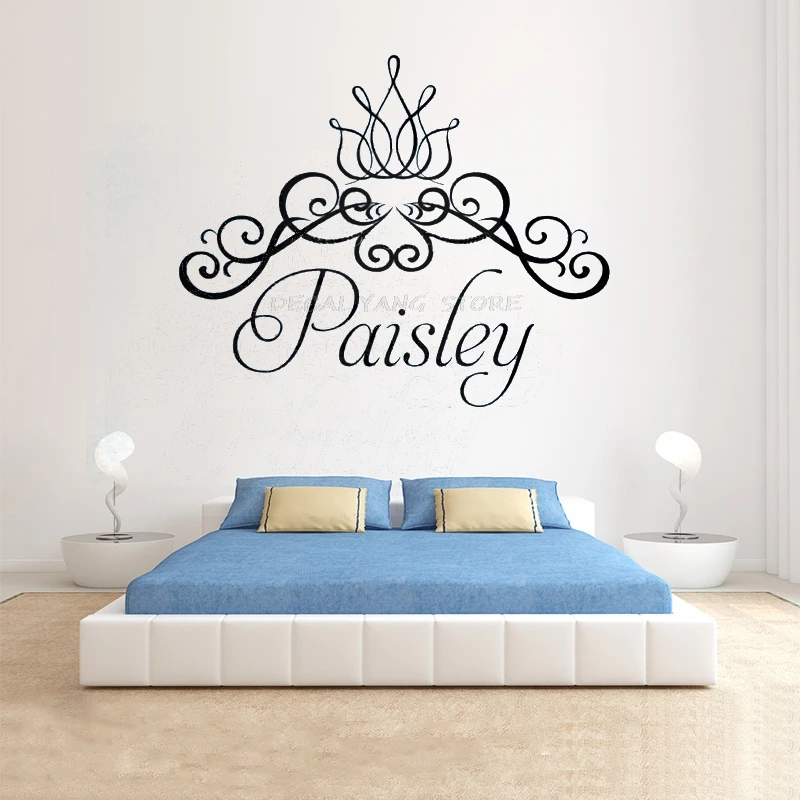 

Princess Crown Wall Decal Custom Girl Name Wall Decals Custom Name Sign Wall Decal Princess Nursery Decor Girls Room Decor DZ033