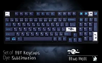pbt keycap 129 keys cherry profile dye sub personalized gmk blue hell keycaps for mechanical keyboard