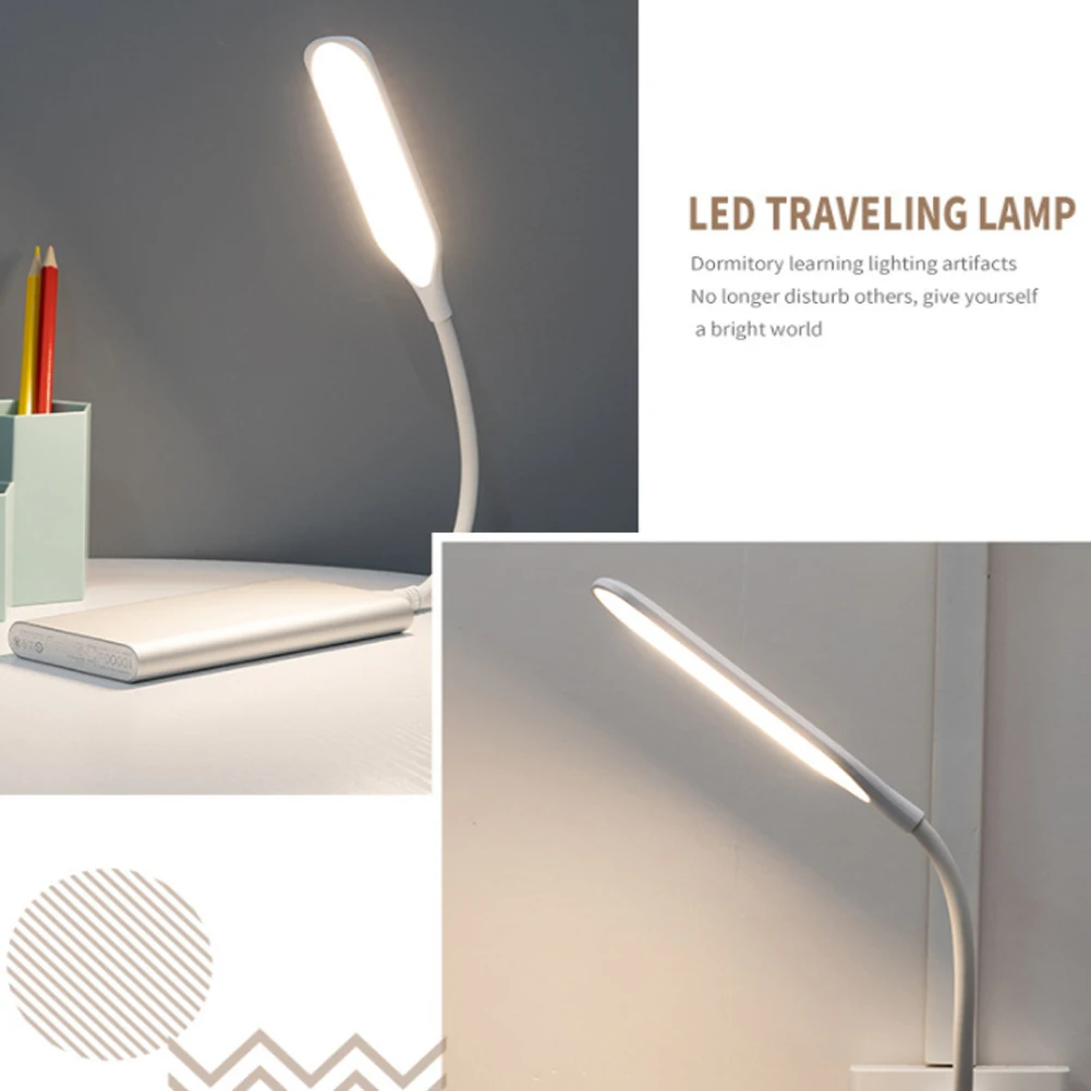 Mini Portable Laptops USB LED Light Touch Sensor Dimmable Table Desk Lamp for Power Bank Camping PC Book Night Lighting | Лампы и