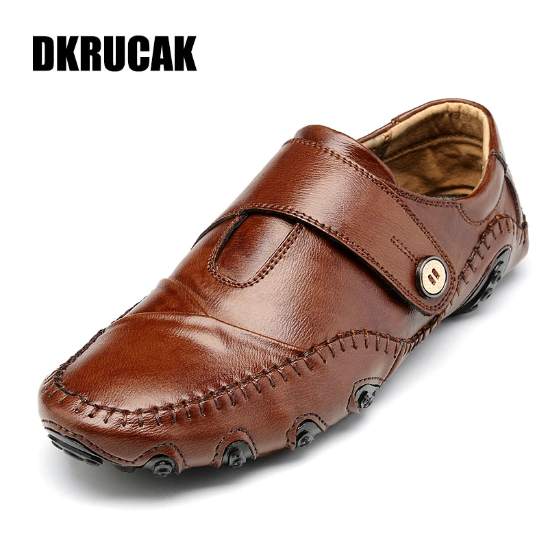 2020 кожаные лоферы Легкая мужская обувь Повседневная дышащая Кожаная с мягкой