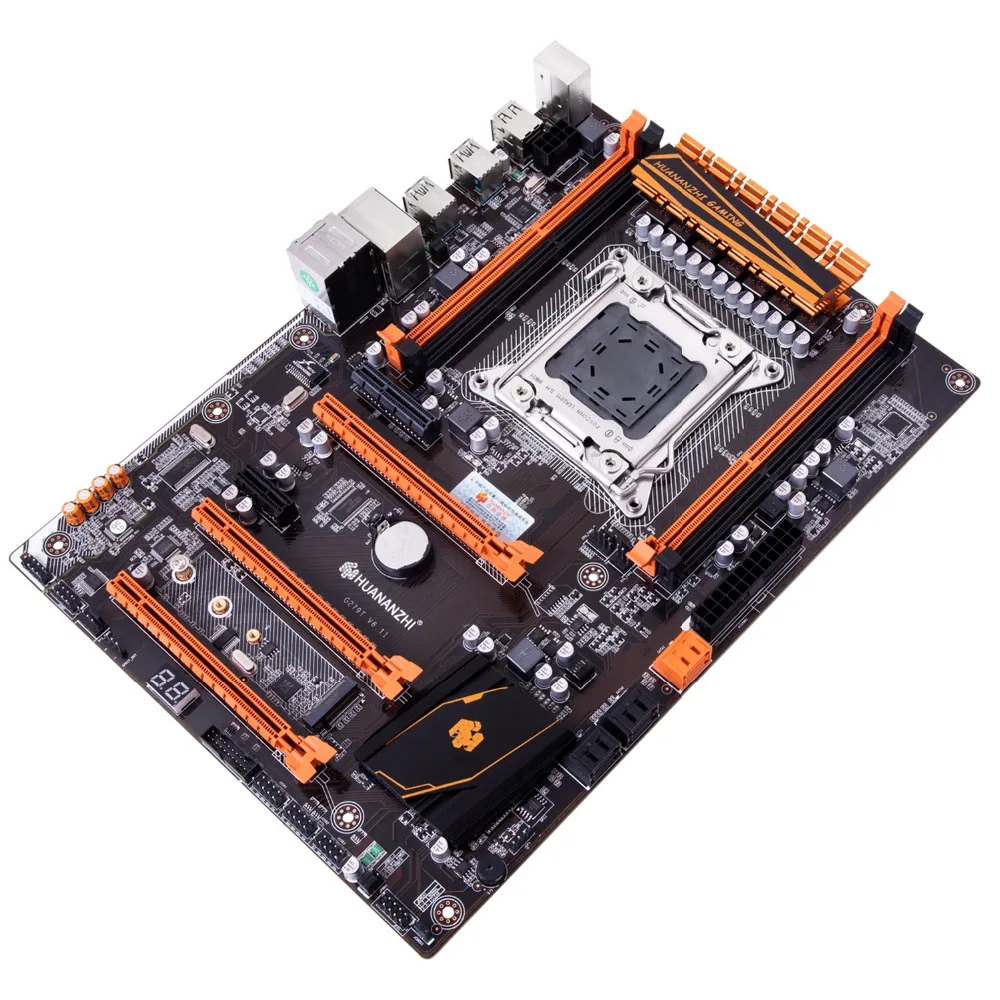 Скидка HUANANZHI Deluxe X79 материнская плата с M.2 слотом 4 DIMM 3* PCI-E x16 слотами 2 порта SATA3.0 поддержка 4*16G память 1866 МГц
