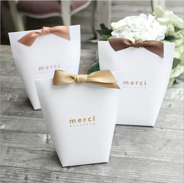 5 шт. Merci спасибо черный белый бронзированный мешок конфеты спасибо Свадебные сувениры Подарочная коробка посылка подарок на день рождения