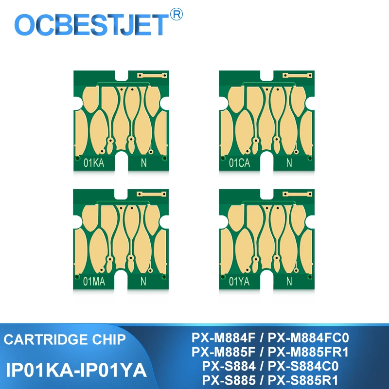 

IP01KA IP01CA IP01MA IP01YA Ink Cartridge Chip For Epson PX-M884F PX-M885F PX-S884 PX-S885 PX-M884FC0 PX-S884C0 PX-S885R1 Chips