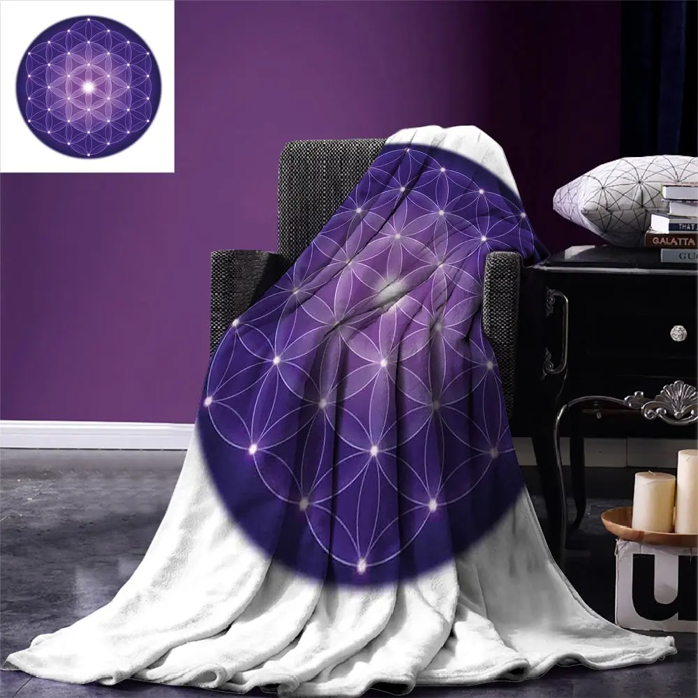 Одеяло с священными геометрическими узорами теплый плед архаическим мотивом