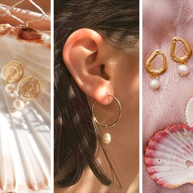 

6Pcs Freshwater Pearl Charms Irregular Shaped Pendant Beads DIY Jewelry Making