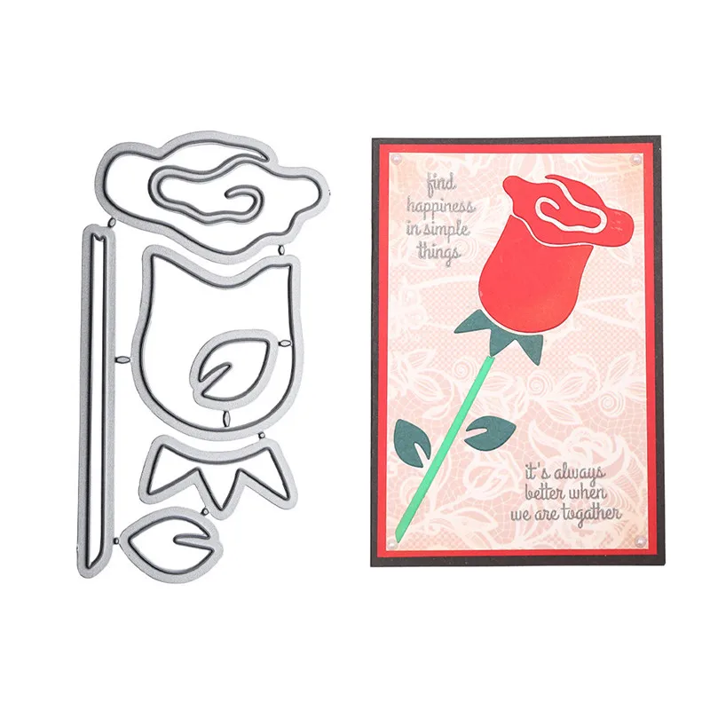 DiyArts цветок умирает Роза металлический Трафаретный вырубной Штамп Новый 2019 карты