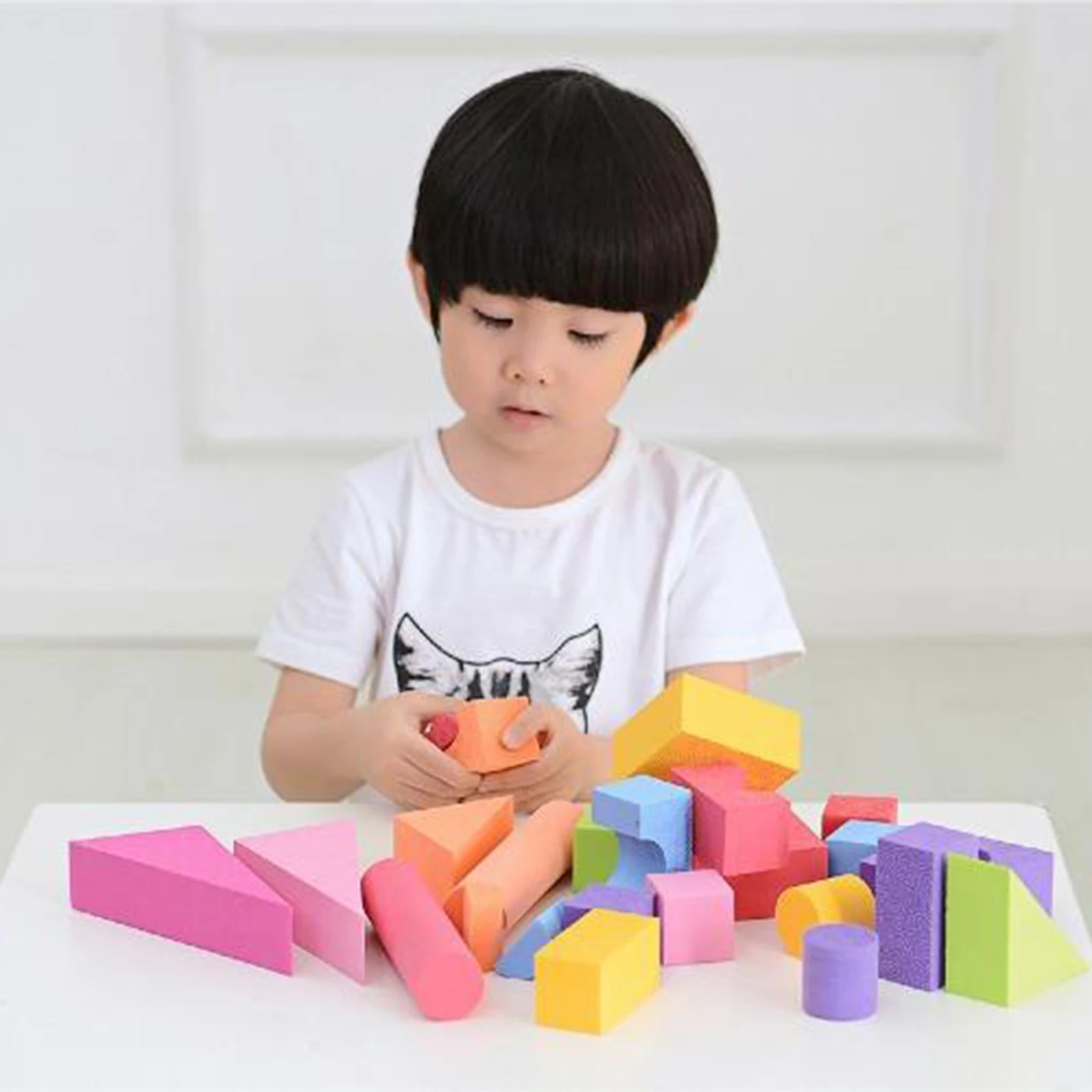 

Set of 25pcs Lightweight Foam Building Blocks Multi-colored Educational Stacking Blocks Construction Toys