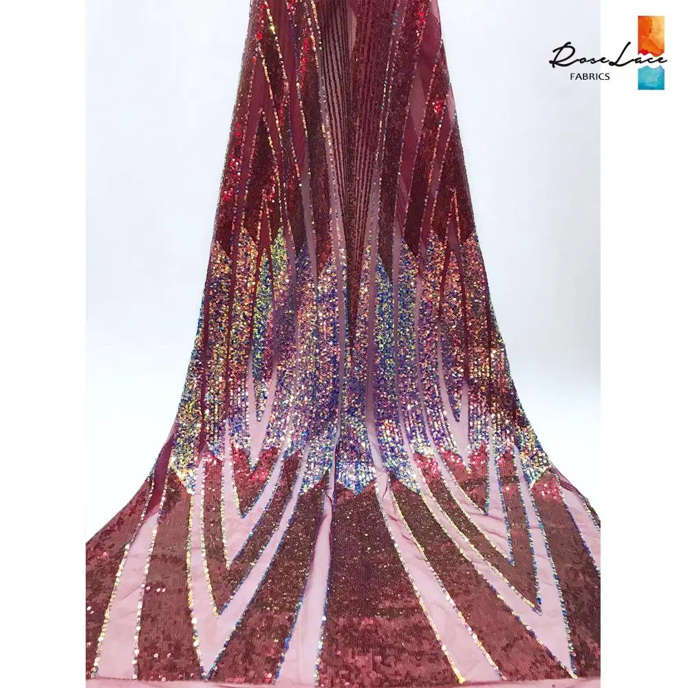 Королевское синее Африканское расшитое блестками Сетчатое кружево 2020 высокое