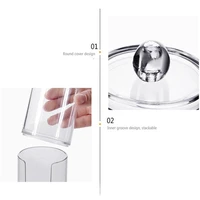 acrylic multifunctional round qtip container cosmetic makeup cotton pad organizer jewelry storage box holder and candy jars