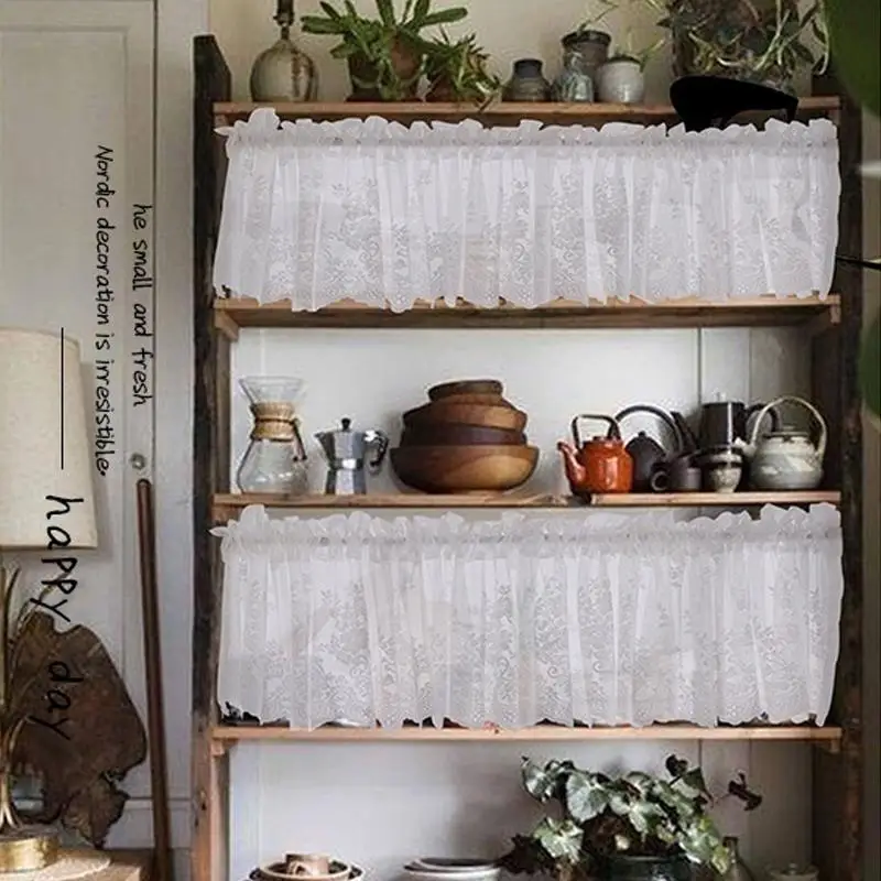 

137*61cm Short Curtain Solid Tier Curtains for Small Windows Kitchen Door Curtains Cortinas Para Sala De Estar Elegant Scarf