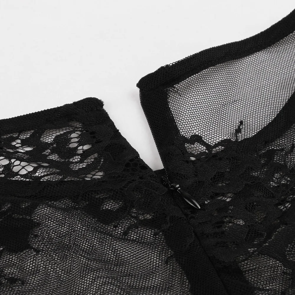 Joineles сексуальное кружевное женское платье для вечеринки черного цвета офиса