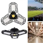 Светодиодный светильник для гаража с датчиком, 60 Вт, E26 E27, складной потолочный светильник, высокий светильник для дома, склада, студии, освещение для мастерской, винного погреба