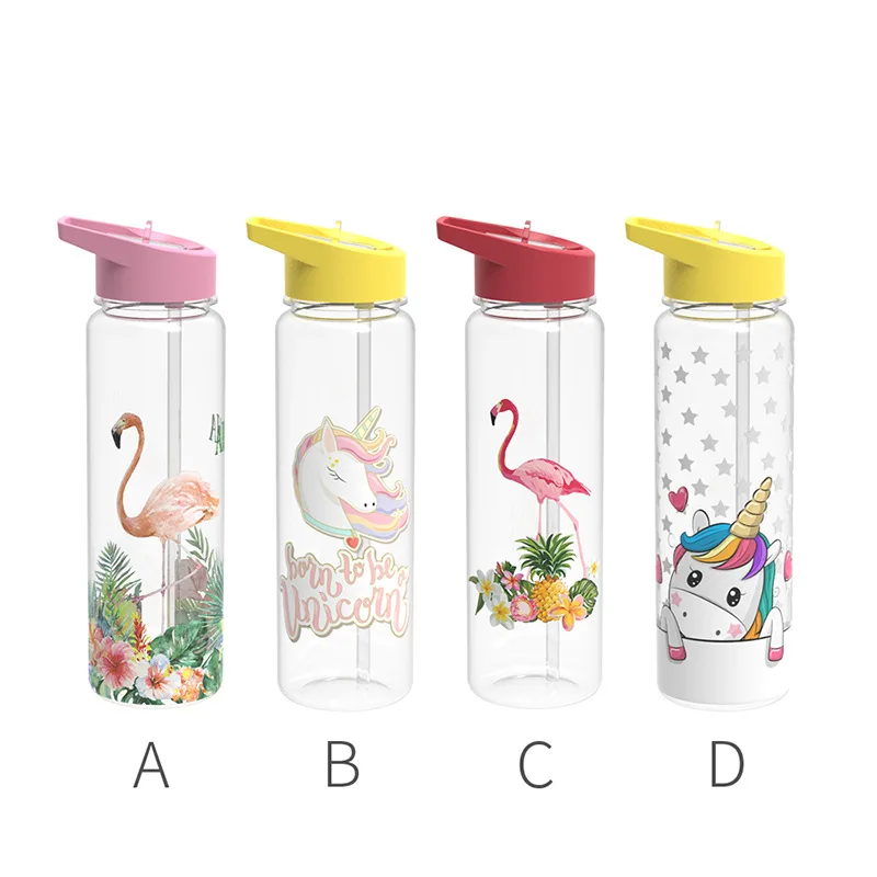 

Bpa Free 0.75L 100% Tritan Plastic Sports Outdoor Tour My Straw Water Bottle With Volume scale Drink Juice Handle Kettle