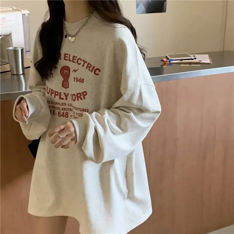 

Korean Clothes Spring and Autumn Casual Women's Clothing All-match Neutral Commute Simplicity Student Personality Sweatshirts