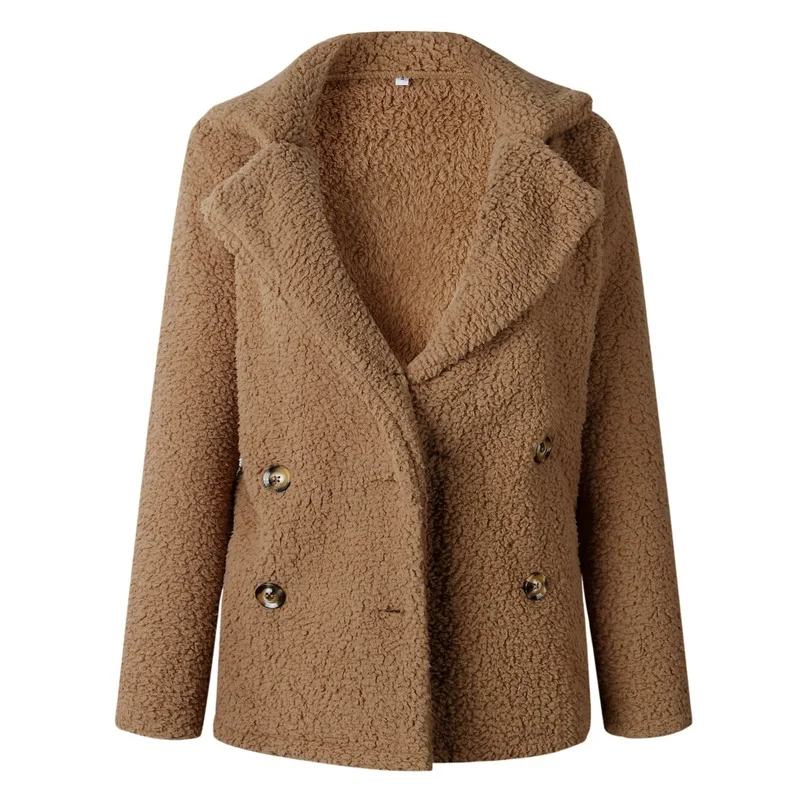 

High Quality Winter Teddy Jacket Women Autumn Wide Lapel Faux Fur Warm Coat Outwear