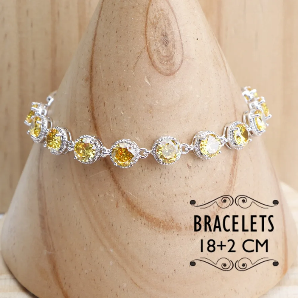 Ювелирные наборы из стерлингового серебра 925 пробы с кубическим цирконием для