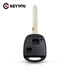 KEYYOU дистанционный чехол для ключей пустой чехол 2 кнопки Замена для Toyota Yaris Carina Corolla Avensis Fob Uncut Key TOY47 Blade