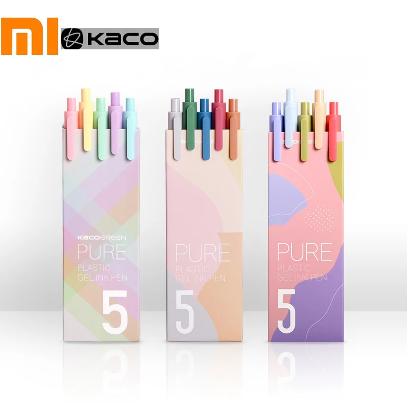 Xiaomi-Bolígrafo KACO de plástico puro, rotuladores Morandi de tinta de Gel de colores para firmar, para la escuela, la Oficina y el trabajo, 10 unids/paquete