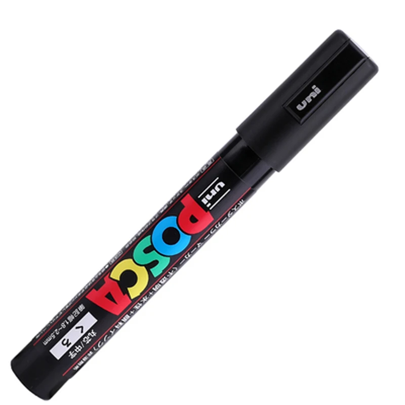 3 шт./партия Mitsubishi Uni Posca PC-5M маркер-средний Tip-1.8mm-2.5mm 17 цветов художественные маркеры офисные школьные принадлежности - Цвет: Черный