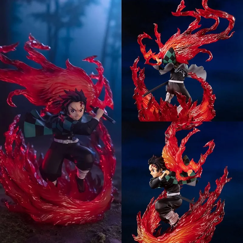 

Anime Figure Demon Slayer Kamado Tanjirou Hinokami Kagura 21CM Action Figure Handsome Hero Desktop Decoration Collection Gift