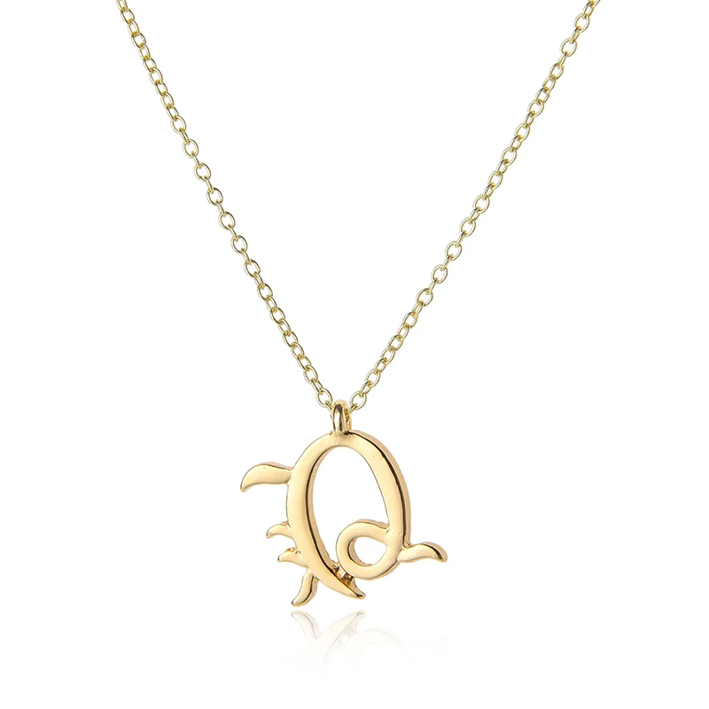 Cursive английская буква S знак Личности Кулон цепочка ожерелье Алфавит начальный