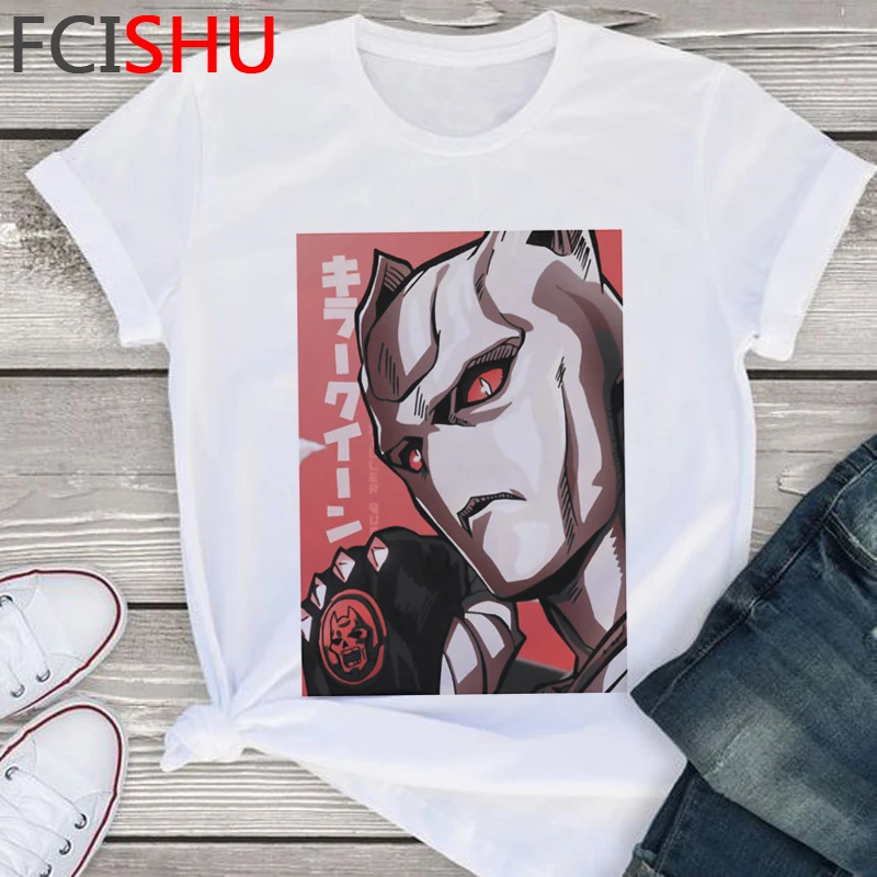 Jojo странные приключения Футболка мужская белая футболка одежда для пар японский