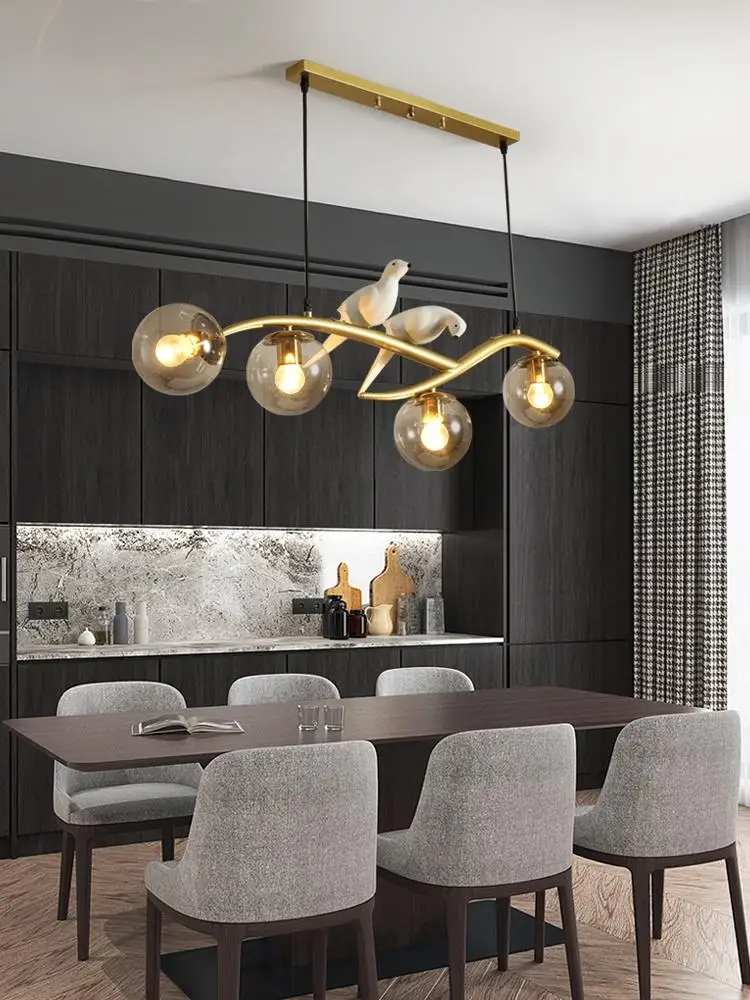 

Creative Led Restaurant Chandelier Personality Golden Black Iron Lovely Pigeon Living Room Bedroom Bar Decoration Chandelier