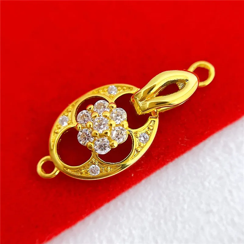 

DIY Pearl Bracelet Clasp Jade Long Necklace Button 925 Silver Cubic Zirconia Connection Making Fastening Accessories