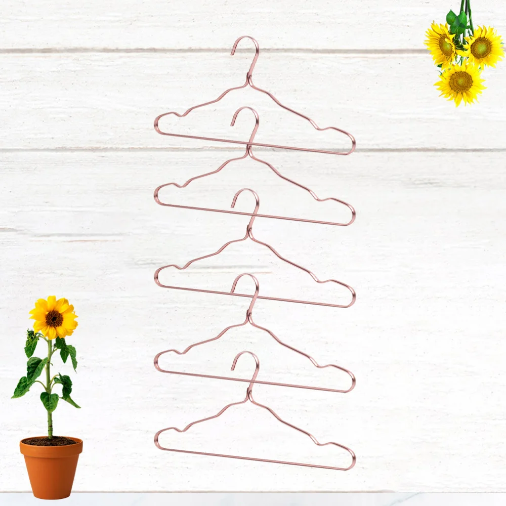 

5pcs Metal Clothes Hangers Aluminium Alloy Clothes Hangers Skid Resistance Hangers (Dark Grey)