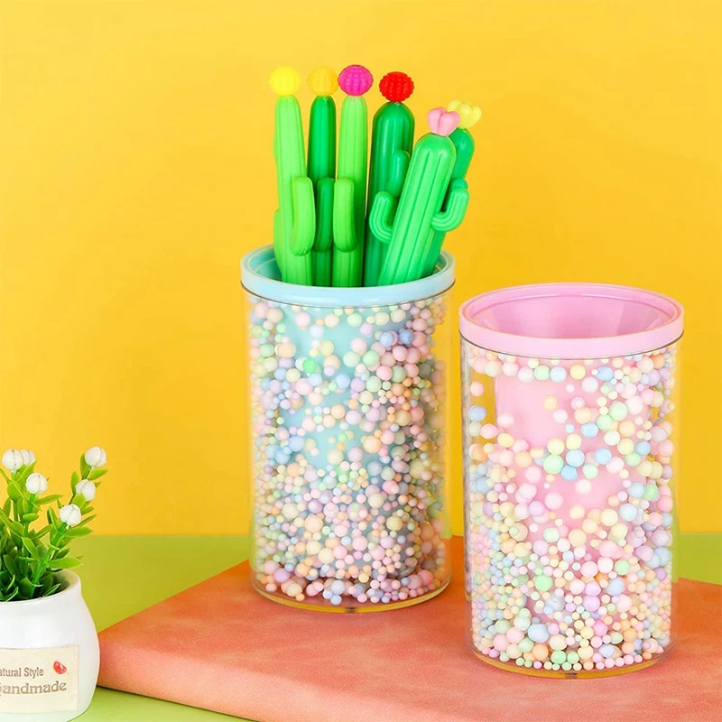 

2 Pieces Cute Pencil Holder Makeup Brush Holder Pen Organizer Desk Supplies Storage Organizer for School Home