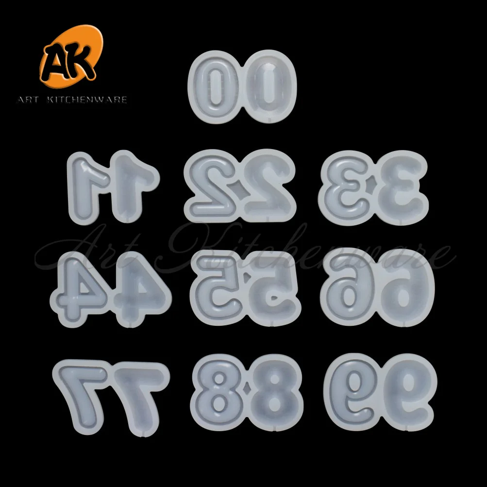 

Double Number 0-9 Design Figure Silicone Mould Birthday Candle Mousse Mold Cupcake Topper Decorating Tools Baking Supplies