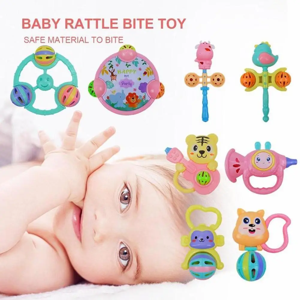 

Игрушка-погремушка для мальчиков и девочек 0-24 месяцев, детский Прорезыватель для зубов, музыкальный пазл для раннего развития, набор игруше...