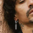 Одиночные серьги-Обручи из нержавеющей стали для мужчин серьги унисекс