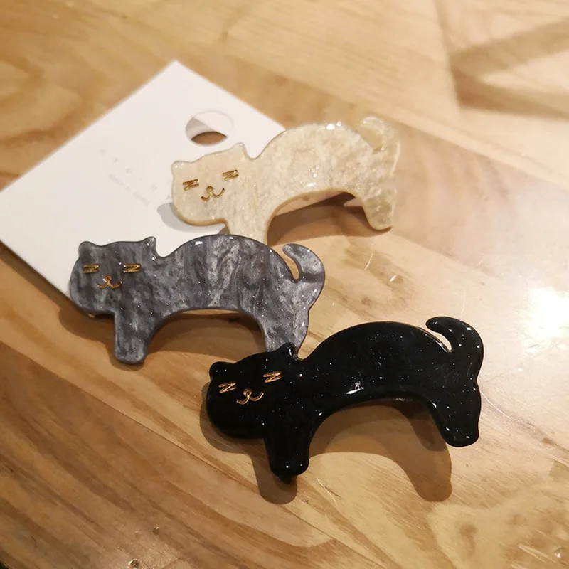 Заколка для волос с милым котенком и кошкой акриловая ацетатная пластина