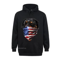 hoodie rottweiler dog w patriotic america bandana flag crazy hoodies men retro long sleeve cotton mens printing