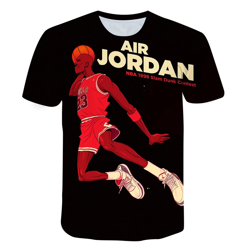 

Sport T-Shirt 3D Printed Basketball Player Boys Girls Summer Round-Neck Fashion Casual Street Clothes Child Thin and Light Tops