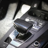 auto console gear shift cover carbon fiber for audi a4 a5 q5 q7 handle head frame decor trim sticker 3d car styling accessories