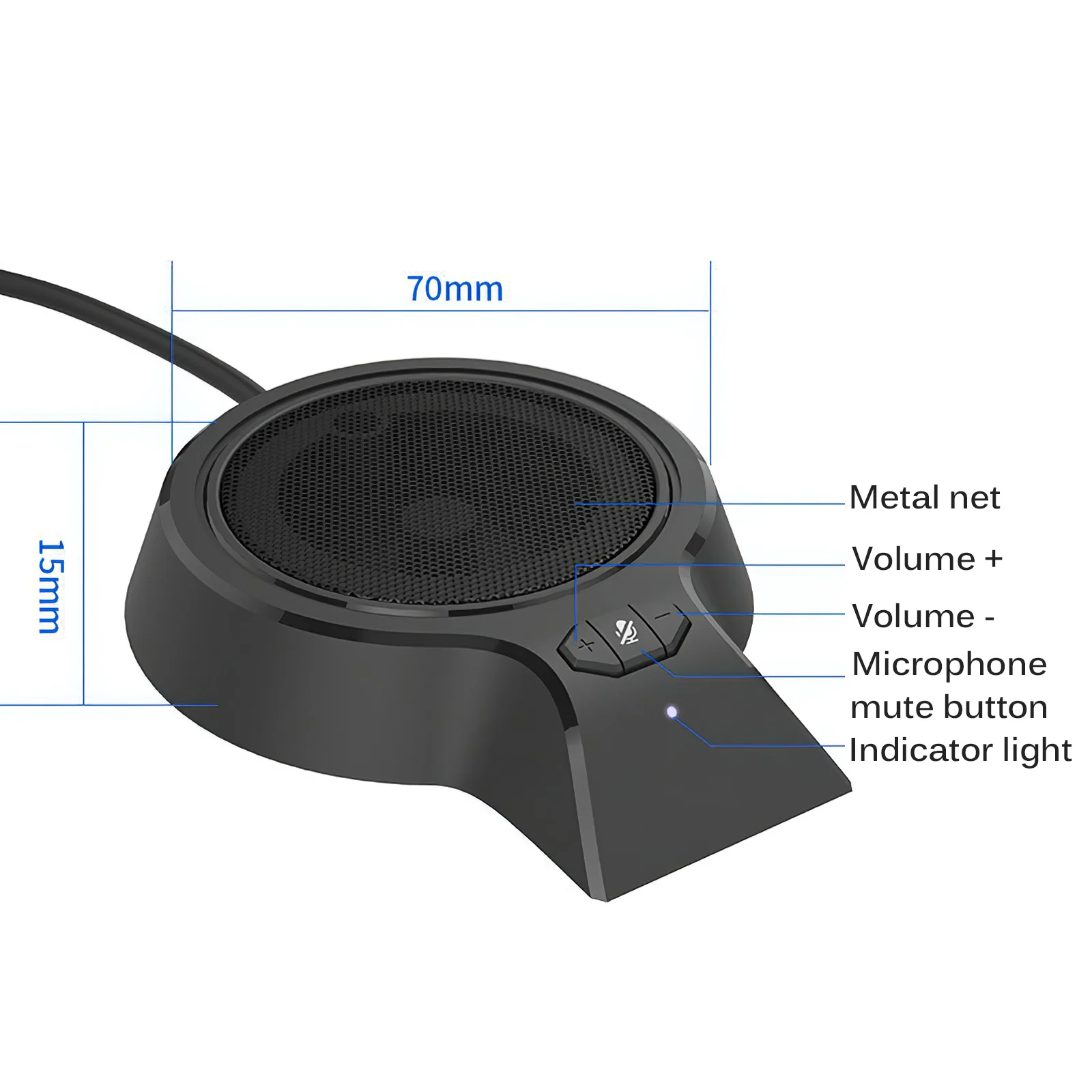 

Portable 360 Degrees USB Omnidirectional Microphone Desktop Pickup Microphone For Conference Video Plug And Play