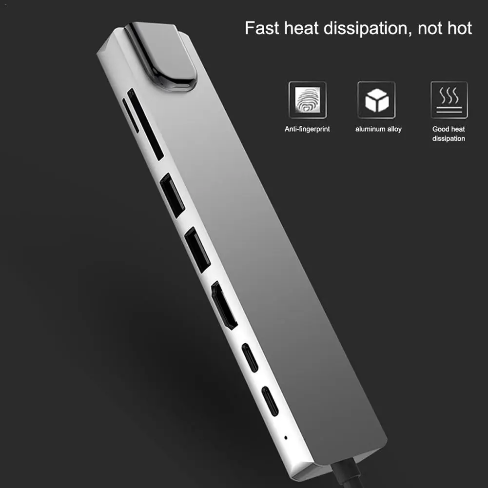 8 в 1 4 многопортовый Тип C USB совместимому с HDMI адаптер 3 0 кабель хаб для Macbook Aux