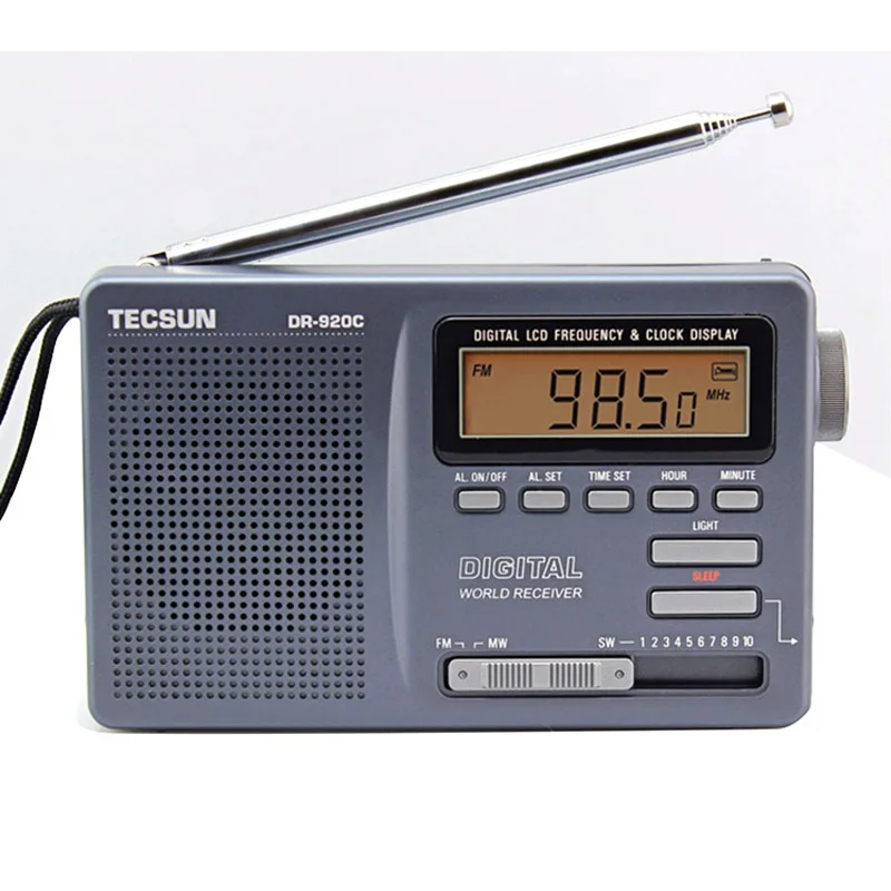 Радиоприемник TECSUN DR-920C с цифровым Fm-дисплеем многоканальный Портативный