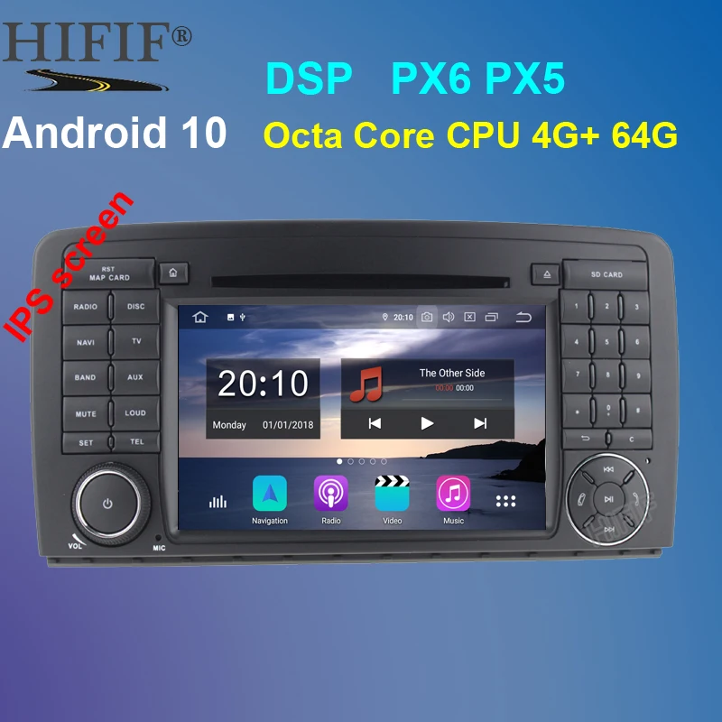 PX6 IPS Octa Core Android 10 автомобильный DVD для Mercedes Benz AMG/R Class W251 R280 R300 R320 R350 GPS Радио стерео 4