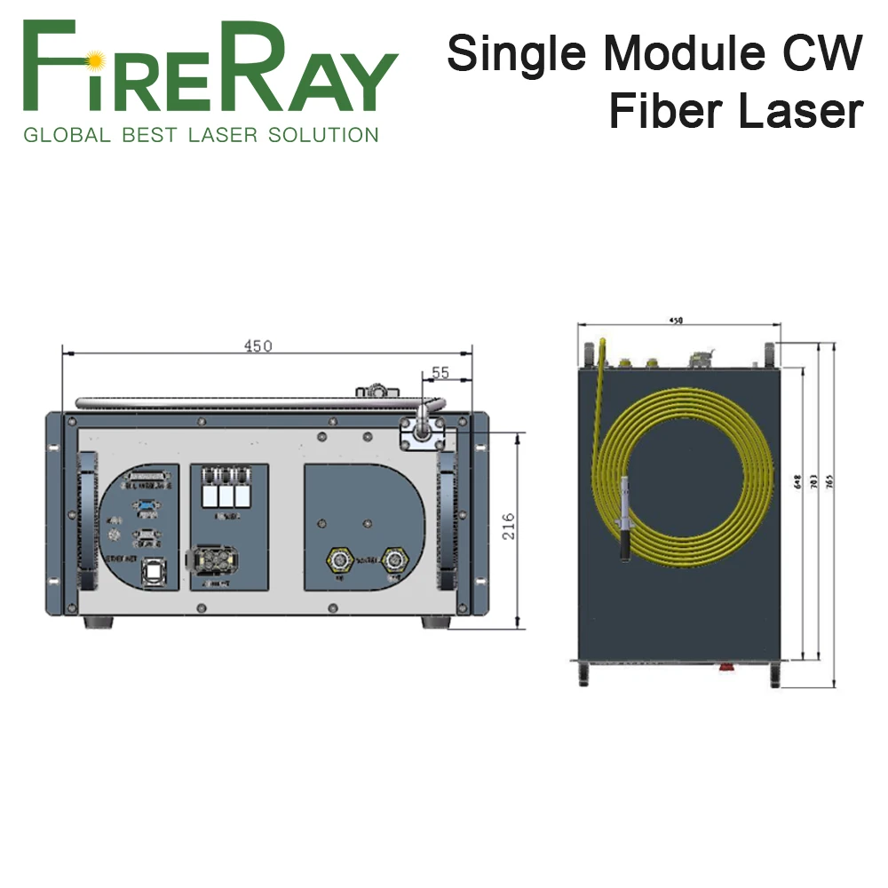 FireRay Raycus 500 Вт 750w 1000w одномодульная волоконные лазеры модуль 1064nm RFL C500 C750 C1000 для