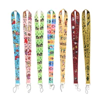 zf2035 1pcs my hero school wizard student anime lovers key chain lanyard neck strap for usb badge holder diy hang rope