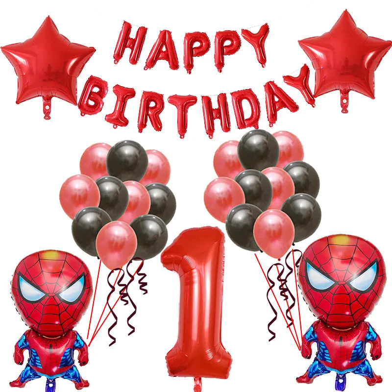 

26Pcs Spiderman Balloons Set Captain America Air Globos Superhero Theme Birthday Party Decorations Kids Gifts Baby Shower Toys