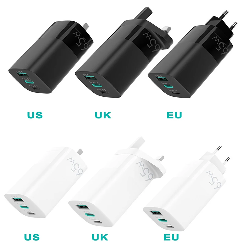 

65W GaN Charger Quick Charge 4.0 3.0 For iPhone 11 Pro Max Samsung Type C PD USB Charger with QC 4.0 3.0 For PC Computer Laptop